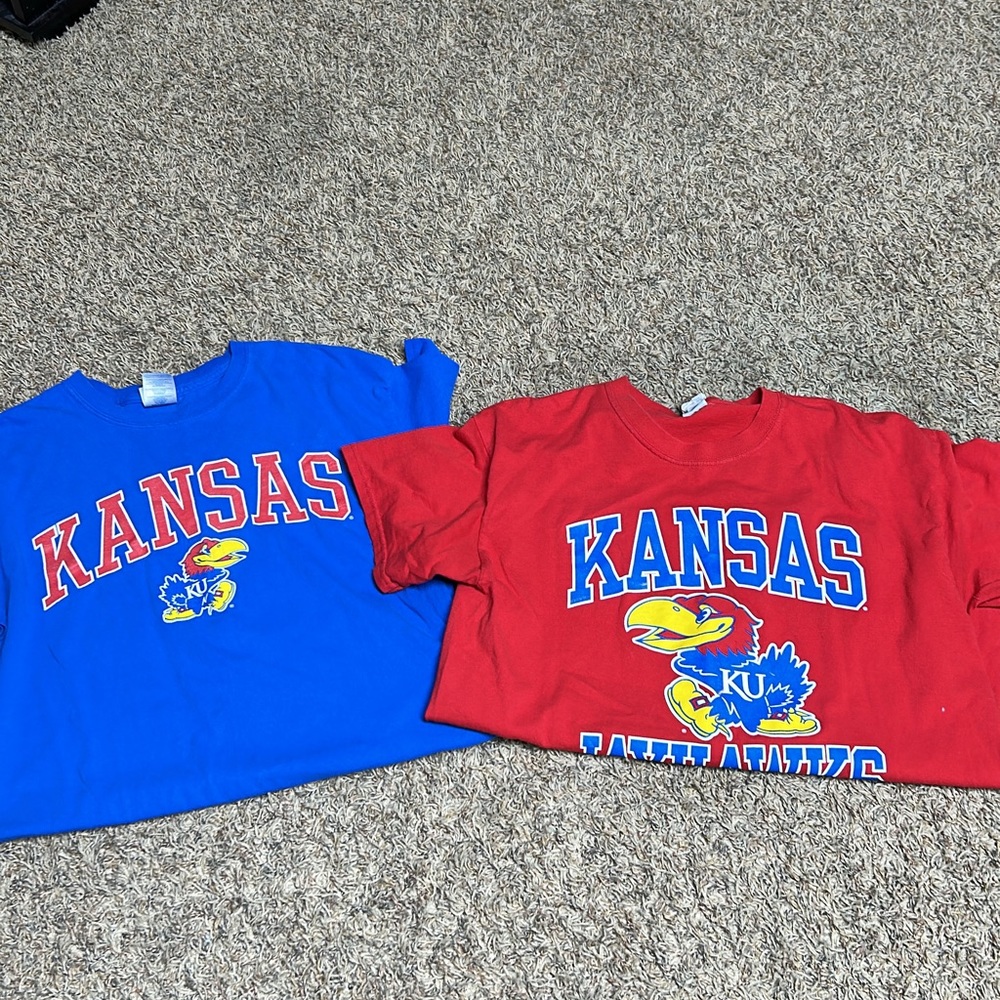 Two KU T-shirts